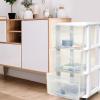 imageHOMZ Drawer Tower 3Tier Clear Plastic Storage Organizer Cart White Frame  HeavyDuty Organizing Drawers for Home Bedroom and Closet OrganizationWhite