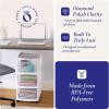 imageHOMZ Drawer Tower 3Tier Clear Plastic Storage Organizer Cart White Frame  HeavyDuty Organizing Drawers for Home Bedroom and Closet OrganizationWhite