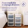 imageHOMZ Drawer Tower 3Tier Clear Plastic Storage Organizer Cart White Frame  HeavyDuty Organizing Drawers for Home Bedroom and Closet OrganizationWhite