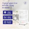 imageHOMZ Drawer Tower 3Tier Clear Plastic Storage Organizer Cart White Frame  HeavyDuty Organizing Drawers for Home Bedroom and Closet OrganizationWhite