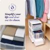 imageHOMZ Drawer Tower 3Tier Clear Plastic Storage Organizer Cart White Frame  HeavyDuty Organizing Drawers for Home Bedroom and Closet OrganizationWhite
