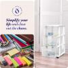 imageHOMZ Drawer Tower 3Tier Clear Plastic Storage Organizer Cart White Frame  HeavyDuty Organizing Drawers for Home Bedroom and Closet OrganizationWhite