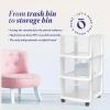 imageHOMZ Drawer Tower 3Tier Clear Plastic Storage Organizer Cart White Frame  HeavyDuty Organizing Drawers for Home Bedroom and Closet OrganizationWhite