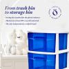 imageHOMZ Drawer Tower 3Tier Clear Plastic Storage Organizer Cart White Frame  HeavyDuty Organizing Drawers for Home Bedroom and Closet OrganizationWhite FrameBlue Drawers