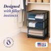 imageHOMZ Drawer Tower 3Tier Wide Clear Plastic Storage Organizer Cart Black Frame  Organizing Containers with Wheels for Home Bathroom Bedroom Office and ClassroomBlack Frame