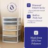 imageHOMZ Drawer Tower 3Tier Wide Clear Plastic Storage Organizer Cart Black Frame  Organizing Containers with Wheels for Home Bathroom Bedroom Office and ClassroomWhite Frame