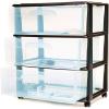 imageHOMZ Drawer Tower 3Tier Wide Clear Plastic Storage Organizer Cart Black Frame  Organizing Containers with Wheels for Home Bathroom Bedroom Office and ClassroomBlack Frame
