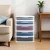 imageHOMZ Drawer Tower 3Tier Wide Clear Plastic Storage Organizer Cart Black Frame  Organizing Containers with Wheels for Home Bathroom Bedroom Office and ClassroomWhite Frame