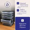 imageHOMZ Drawer Tower 3Tier Wide Clear Plastic Storage Organizer Cart Black Frame  Organizing Containers with Wheels for Home Bathroom Bedroom Office and ClassroomBlack Frame