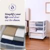imageHOMZ Drawer Tower 3Tier Wide Clear Plastic Storage Organizer Cart Black Frame  Organizing Containers with Wheels for Home Bathroom Bedroom Office and ClassroomWhite Frame