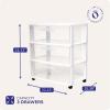 imageHOMZ Drawer Tower 3Tier Wide Clear Plastic Storage Organizer Cart Black Frame  Organizing Containers with Wheels for Home Bathroom Bedroom Office and ClassroomWhite Frame