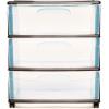 imageHOMZ Drawer Tower 3Tier Wide Clear Plastic Storage Organizer Cart Black Frame  Organizing Containers with Wheels for Home Bathroom Bedroom Office and ClassroomBlack Frame
