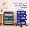 imageHOMZ Drawer Tower 3Tier Wide Clear Plastic Storage Organizer Cart Black Frame  Organizing Containers with Wheels for Home Bathroom Bedroom Office and ClassroomBlack Frame