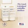 imageHOMZ Drawer Tower 4Tier Clear Plastic Storage Organizer Cart Black Frame  Rolling Drawer Containers with Wheels for Bathroom Bedroom Office and Classroom OrganizationWhite