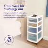 imageHOMZ Drawer Tower 4Tier Clear Plastic Storage Organizer Cart Black Frame  Rolling Drawer Containers with Wheels for Bathroom Bedroom Office and Classroom OrganizationWhite