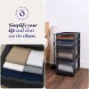 imageHOMZ Drawer Tower 4Tier Clear Plastic Storage Organizer Cart Black Frame  Rolling Drawer Containers with Wheels for Bathroom Bedroom Office and Classroom OrganizationAll Black