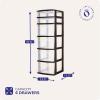 imageHOMZ Drawer Tower 6Tier Clear Plastic Storage Organizer Cart Black Frame  HeavyDuty Organizing Drawers for Home Bedroom and Closet OrganizationBlack