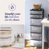 imageHOMZ Drawer Tower 6Tier Clear Plastic Storage Organizer Cart Black Frame  HeavyDuty Organizing Drawers for Home Bedroom and Closet OrganizationBlack
