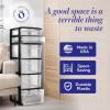 imageHOMZ Drawer Tower 6Tier Clear Plastic Storage Organizer Cart Black Frame  HeavyDuty Organizing Drawers for Home Bedroom and Closet OrganizationBlack