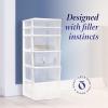 imageHOMZ Drawer Tower 6Tier Clear Plastic Storage Organizer Cart Black Frame  HeavyDuty Organizing Drawers for Home Bedroom and Closet OrganizationWhite
