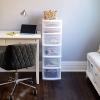 imageHOMZ Drawer Tower 6Tier Clear Plastic Storage Organizer Cart Black Frame  HeavyDuty Organizing Drawers for Home Bedroom and Closet OrganizationWhite