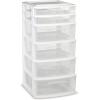 imageHOMZ Drawer Tower 6Tier Clear Plastic Storage Organizer Cart Black Frame  HeavyDuty Organizing Drawers for Home Bedroom and Closet OrganizationWhite
