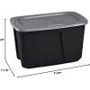 imageHomz 6630BKTS06 32 Gallon Durable Molded Plastic Garage Garden Kitchen Bedroom Storage Bin wLid BlackGray