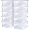 imageHOMZ 10Pack Snaplock Small Clear Plastic Storage Organizer Bins wLids 6 Quart Gray  Stackable Container Boxes for Bedroom Bathroom Garage and Office OrganizationWhite Lid