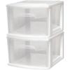 imageHOMZ 2Pack 1Drawer Storage Cart Clear Plastic Container 1425quot Wide Medium Black Frame  Organizing Drawer Containers for Home Bathroom Bedroom Office and ClassroomWhite frame with clear drawers