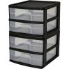 imageHOMZ 2Pack Drawer Storage Cart 2Tier Wide Clear Plastic Organizer Black Frame  Organizing Containers for Home Office Bathroom Bedroom and ClassroomBlack frame with clear drawers