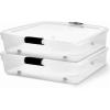 imageHOMZ 2Pack Under Bed Storage Clear Plastic Containers with Lids 60 Quart Gray Latch  Stackable Underbed Organizer Bins for Shoes Bags Clothes and TowelsGrey