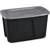 imageHomz 6630BKTS06 32 Gallon Durable Molded Plastic Garage Garden Kitchen Bedroom Storage Bin wLid BlackGray