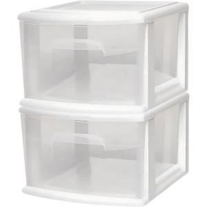 imageHOMZ 2Pack 1Drawer Storage Cart Clear Plastic Container 1425quot Wide Medium Black Frame  Organizing Drawer Containers for Home Bathroom Bedroom Office and ClassroomWhite frame with clear drawers