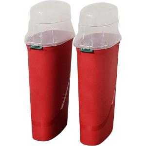 imageHOMZ 2Pack Seasonal Holiday Plastic Vertical Gift Wrap Storage Organizer Red ampamp Clear  Paper Wrapping Bin Containers for Christmas Gifts and Birthday Presents