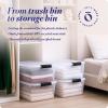 imageHOMZ 4Pack Secure Latch Clear Plastic Storage Organizer Bins 64 Quart Gray Latches  Stackable Container Boxes for Bedroom Bathroom Garage and Office Organization
