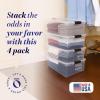 imageHOMZ 4Pack Secure Latch Clear Plastic Storage Organizer Bins 64 Quart Gray Latches  Stackable Container Boxes for Bedroom Bathroom Garage and Office Organization