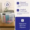 imageHOMZ 8Pack Secure Latch Clear Plastic Storage Organizer Bins 31 Quart Gray Latches  Stackable Container Boxes for Bedroom Bathroom Garage and Office Organization