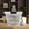 imageHOMZ 8Pack Secure Latch Clear Plastic Storage Organizer Bins 31 Quart Gray Latches  Stackable Container Boxes for Bedroom Bathroom Garage and Office Organization