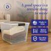 imageHOMZ 8Pack Secure Latch Clear Plastic Storage Organizer Bins 31 Quart Gray Latches  Stackable Container Boxes for Bedroom Bathroom Garage and Office Organization