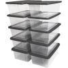 imageHomz Snaplock Extra Small 6Quart Clear Storage Container w Gray Lid 10 Pack